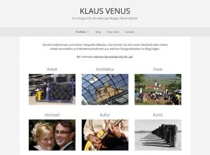 Screesnhot der Startseite von www.klaus-venus.de