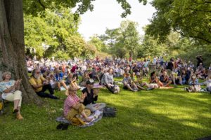 Zahlreiches Publikum auf der Wiese beim Pickninckkonzert