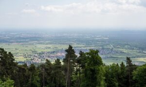 Aussicht in die Rheinebene Richtung Südost vom Weinbiethaus